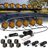 Auxbeam V-ULTRA Series 6/8 Pcs 5 Inch 172W LED Side Shooter Amber DRL with Power Harness - GP00011308