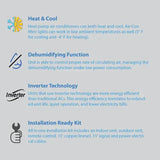 Air-Con Blue Series 3 12000 BTU 20 SEER Mini Split Air Conditioner 15ft Lineset & Wiring - ABXCI/EM4H4S12