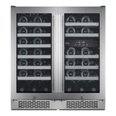 Avallon Built-In 30 Inch Wide 50 Bottle Capacity Wine Cooler with Door Locks and 3 Cooling Zones - AWC151SZDZDUAL