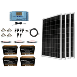 WindyNation 400 Watt Solar Panel Kit with 400ah AGM Battery New - SOK-400WP-P30L-400B