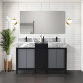 Zilara 55" Black and Grey Double Vanity - Backyard Provider