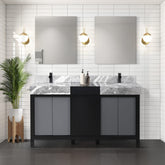 Zilara 60" Black and Grey Double Vanity - Backyard Provider