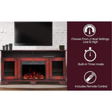 Cambridge Savona 59" Cherry TV Stand w/ Electric Fireplace - CAM6022-1CHRLG3