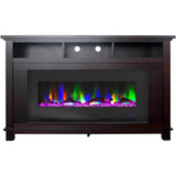 Cambridge San Jose Black TV Stand w/ 50" Fireplace & Driftwood Logs – CAM5735-2BLK