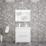Casa Mare Alessio 32" Glossy White Vanity Ceramic Sink Combo - Alessio80GW-32-MSC-S