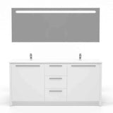 Casa Mare Nona 71" Glossy White Double Sink Vanity and Sink Combo - Nona180GW-71-S