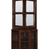 Ram Game Room Corner Bar Cabinet - Cappuccino - Backyard Provider