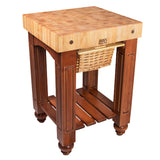 John Boos American Heritage Gathering Block Butcher Block Table 24" x 25" Warm Cherry Stain Base - CU-GB25CR