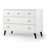 dadada Austin 5-Drawer Dresser - White/Natural