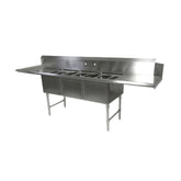 John Boos121-1/2"W x 30"D Dishtable/Pot Sink with 24" Drainboards - DT3B244-2D24L