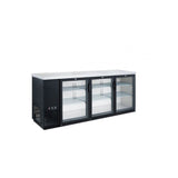 Chef AAA Commercial 73" Glass Door Back Bar Refrigerator 19.2 cu.ft. - TBB-72G-HC