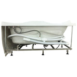 EAGO 5 ft Corner Acrylic White Whirlpool Bathtub for Two w Fixtures AM125ETL