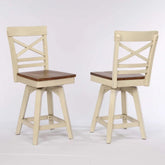 ECI Furniture Choices X Back Counter Height Stool with Acacia Finished Seat 2pcs - 0737-20-CS1