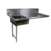 John Boos Soiled Straight 60" W x 30" D Undercounter Dishtable - JBEDTS8S3060UCL