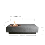 Elementi - Metropolis Rectangle Concrete Fire Pit Table OFG104