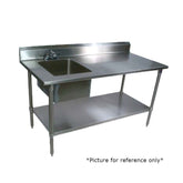 John Boos EPT6R5-3048SSK-R Work Table with Prep Sink - JBEPT6R53048SSKR
