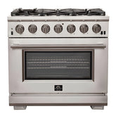 Forno 36″ Pro Series Capriasca Gas Burner / Gas Oven in Stainless Steel 6 Italian Burners, FFSGS6260-36