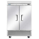 Frigos Commercial Reach in Freezer 54" Width Solid 2 Door 47 Cu Ft Frigos FG-FZ-2D with Aluminum Interior with 304 Stainless Steel Floor - FG-FZ-2D