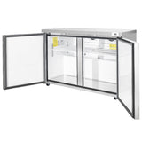 Frigos Commercial Undercounter Refrigerator 48" Width 2 Door True Frigos FG-UCRF-48 with Aluminum Interior with 304 Stainless Steel Floor - FG-UCRF-48