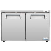Frigos Commercial Undercounter Refrigerator 60" Width 2 Door Frigos FG-UCRF-60 with Aluminum Interior with 304 Stainless Steel Floor - FG-UCRF-60