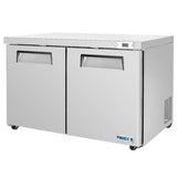 Frigos Commercial Undercounter Refrigerator 60" Width 2 Door Frigos FG-UCRF-60 with Aluminum Interior with 304 Stainless Steel Floor - FG-UCRF-60