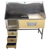 Groomer's Best Stainless Steel Elite Dog Grooming Bath Tub w/ Steps - GB-GB48EL-L-B