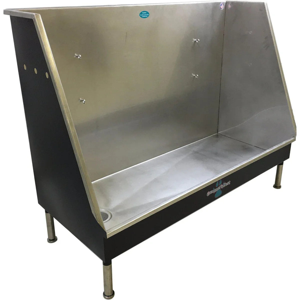 Groomer's Best Stainless Steel Elite Walk-In Dog Grooming Bath Tub - GB-GB48WI-B-L
