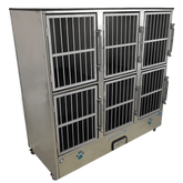 Groomer's Best Stainless Steel Multiple Unit Cage Bank - 6 Units - GB-GB6UNIT