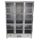 Groomer's Best Stainless Steel Multiple Unit Cage Bank 9 Units - GB-GB9UNIT