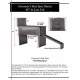 Groomer's Best Stainless Steel In-Line Dog Grooming Bath Tub - GB-GB48INT