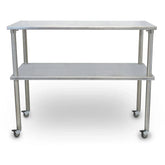 Groomer's Best Stainless Steel Veterinary Mobile Utility Table with Shelf - GB-GB36MUC