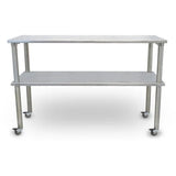 Groomer's Best Stainless Steel Veterinary Mobile Utility Table with Shelf - GB-GB36MUC
