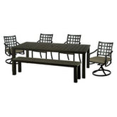 Hanamint Sherwood 44" X 84" Dining Set with Bench 6 Piece Set - 26602