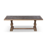Park Hill Collection Recycled Oak and Poplar Dining Table with Interlocking Diamond Design – Durable, Stylish, Eco-Friendly - EFT26070