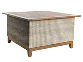 Jensen Outdoor Coral Square Chat Table in Natural Weave - 12027603