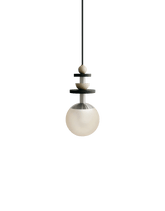 Ladies & Gentlemen Maru Pendant - Satin Nickel - Maru-Nickel-6"-Short-Cream