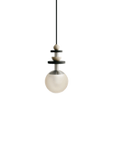 Ladies & Gentlemen Maru Pendant - Satin Nickel - Maru-Nickel-6"-Short-Cream