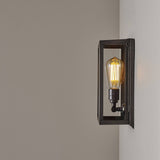 Davey Lighting Medium Box Wall Light With Internal Glass-Weathered Brass