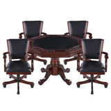 Hathaway Kingston Walnut 3 in 1 Poker Table Set with Chairs - Bg2366