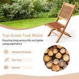 Costway Outdoor Bistro Set with Slatted Seat and Teak Wood Tabletop New - OP71185+OP71186