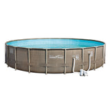 Summer Waves Elite 22 Foot Pool Kit + Pink Flamingo, Peacock and Swan Floats - 143299