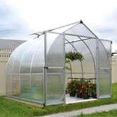 Garden Igloo Palram Canopia Bella Greenhouse 8 Ft Wide - Silver With 6mm Twin-wall Poly-carbonate Glazing