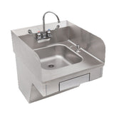 John Boos Wall Mount ADA Compliant Pro-Bowl Hand Sink with Side Splashes - PBHS-ADA-P-STD-SSLR