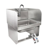John Boos Wall Mount Pro-Bowl Hand Sink with Gooseneck Spout and Knee Valves - PBHS-W-KVMB-SSP