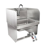 John Boos Wall Mount Pro-Bowl Hand Sink with Gooseneck Spout and Knee Valves - PBHS-W-KVMB-SSP