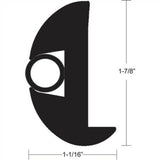 TACO Flex Vinyl Rub Rail Kit Black/Black Insert 70' X 1-7/8" x 1-1/16" - V11-2423BBK70-2