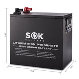 8 x SOK Battery 206Ah 12V LiFePO4 Deep Cycle Batteries | 8 x 2,636wH Lithium Solar Batteries | 1,648Ah / 21.08kWh - Backyard Provider