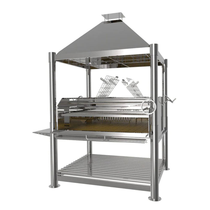 Tagwood BBQ22SS Argentine Wood Fire & Charcoal Freestanding Grill - BBQ22SS
