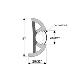 TACO SuproFlex Rub Rail Kit White w/ Flex Chrome Insert, 2" X 1.2" X 60' | V11-9990WCM60-2