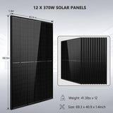 Sun Gold Off-Grid Solar Kit 13000W 48VDC 120VAC/240V 20.48KWH PowerWall Lithium Battery 12 X 370 Watts Solar Panels SGM-1320M